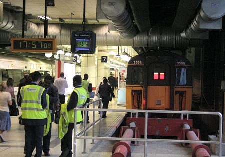 The 18.04 service to Ashford International at the buffer stops at Cannon Street