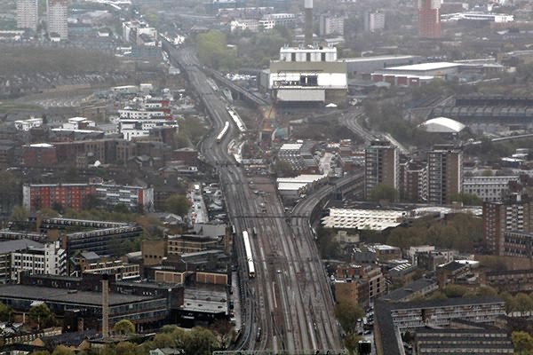 Vew from The Shard of work in the Spa Road vicinity on 22nd April 2016
