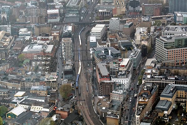 The new Ewer Street Junction, taken from The Shard on 22nd April 2016