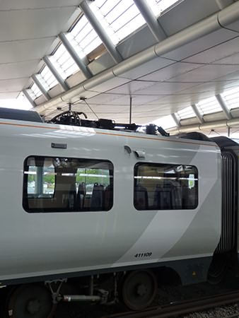 One of the two pantographs, in this case retracted