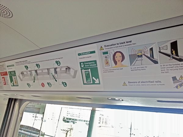 Train evacuation information.